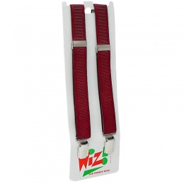 Boys Plain Burgundy Adjustable Formal Braces